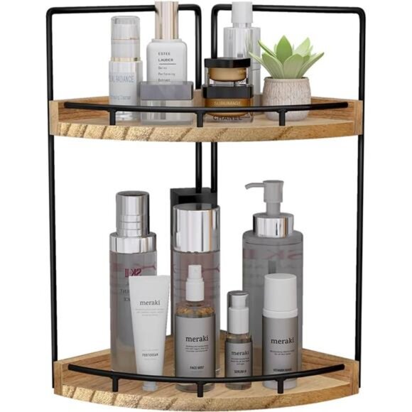 Bathroom Counter Organizer,Vanity Counter Corner Shelf, Skincare - Picture 1 of 7
